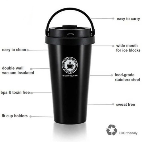 Stainless Steel Vacuum Insulated Travel Coffee Mug with Handle (SS-316)