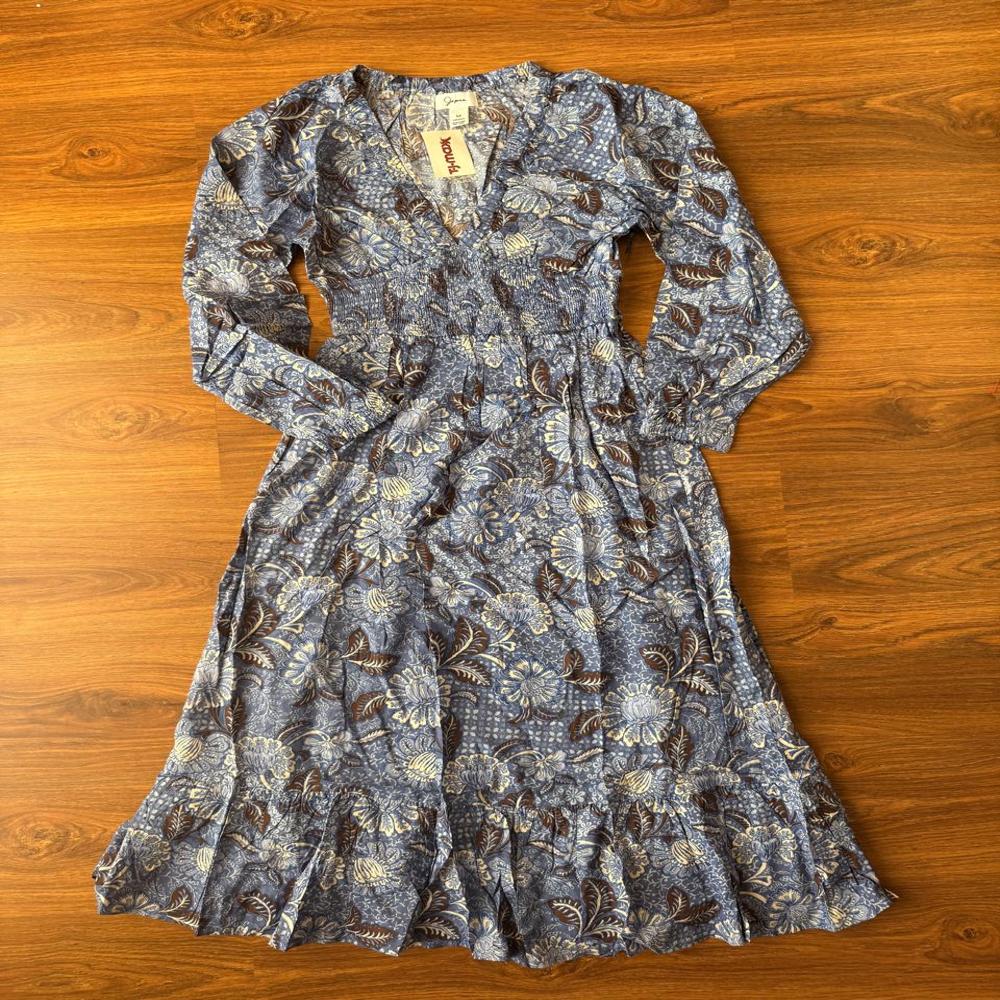 W13449 Ladies Printed Long Dress - Feature: Washable