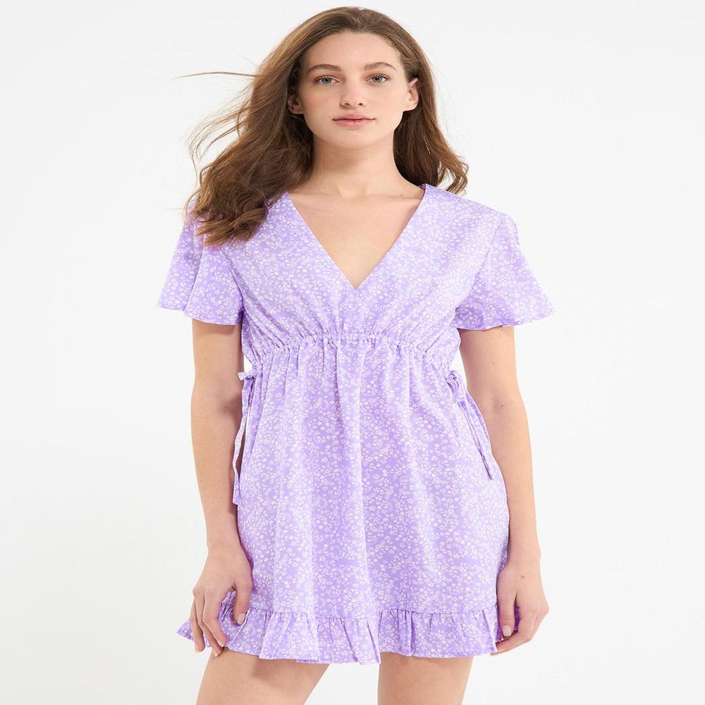 W13447 TERRANOVA Ladies Printed Woven Mini Dress