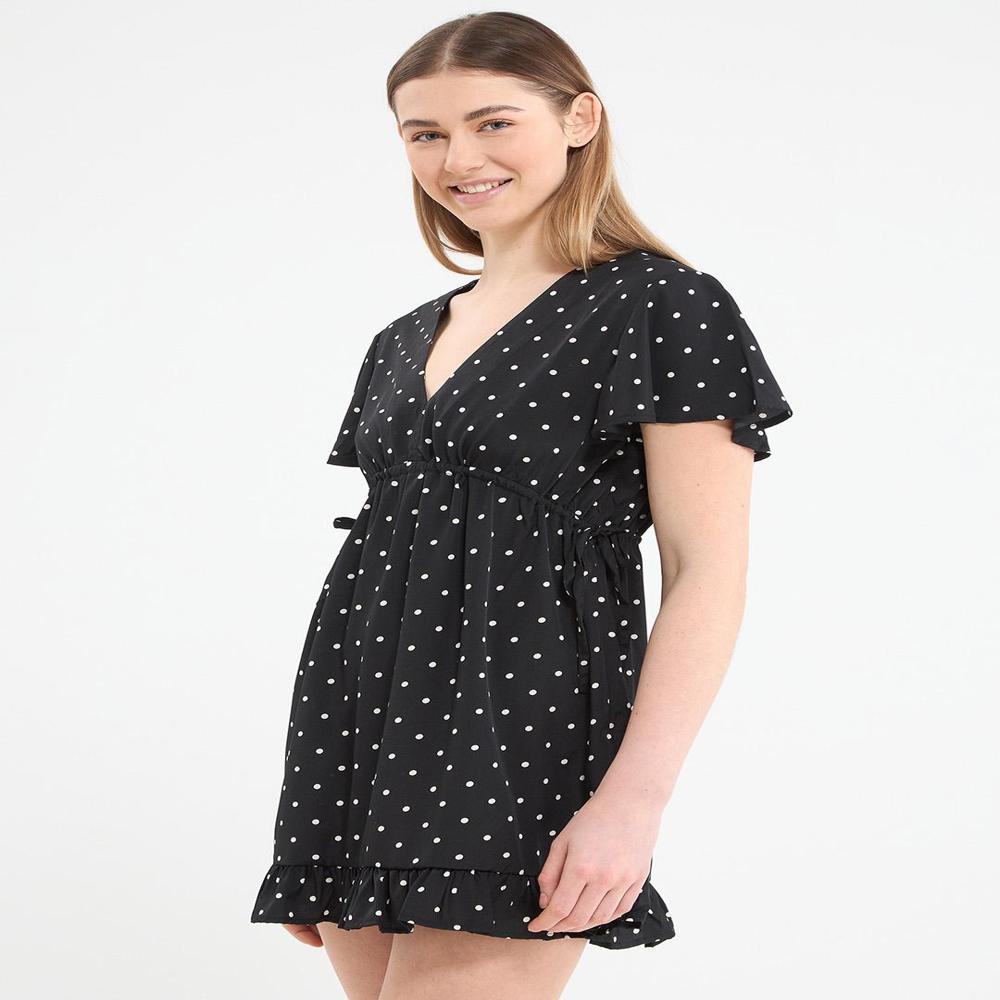 W13447 TERRANOVA Ladies Printed Woven Mini Dress