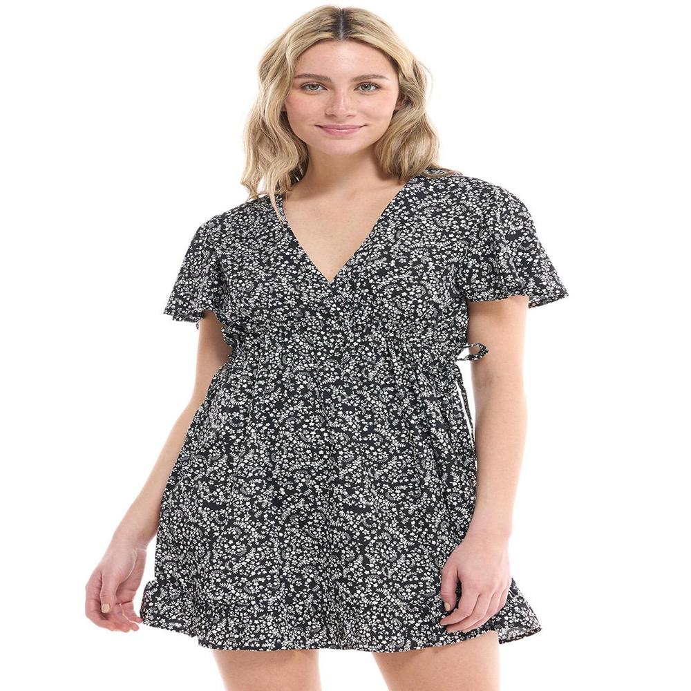 W13447 TERRANOVA Ladies Printed Woven Mini Dress
