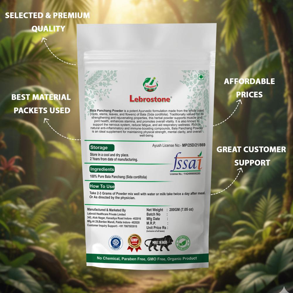 Lebrostone Bala Panchang Powder | Muscle & Bone Strength, Energy & Stamina Support