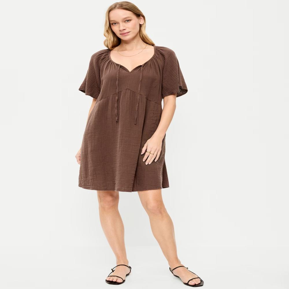 W13443 OLD NAVY Ladies Flutter Sleeve Mini Swing Dress