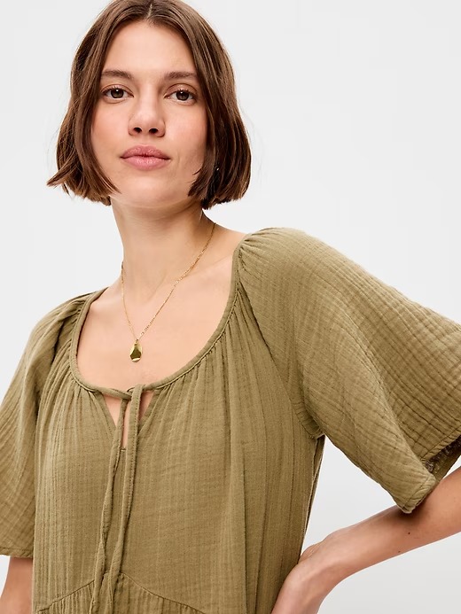 W13443 OLD NAVY Ladies Flutter Sleeve Mini Swing Dress