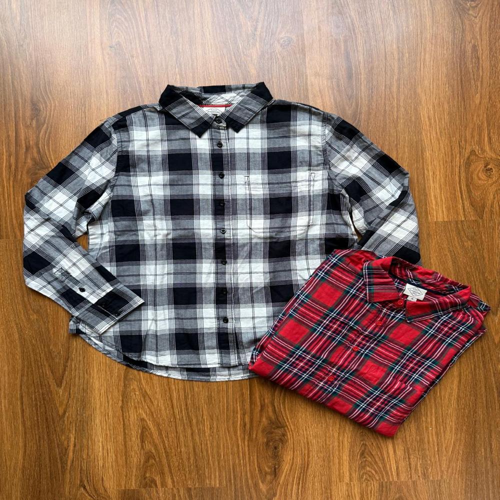 W13442 St. John's Bay Ladies Checked Woven Shirts