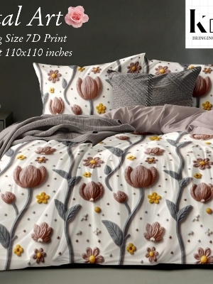Super King size 7D digital prints bedsheet set