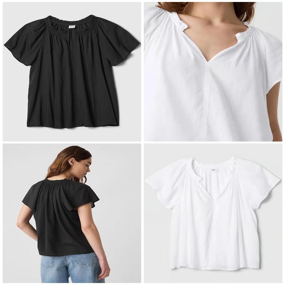 W13439 GAP Ladies Relaxed Fit V-Neck Blouse