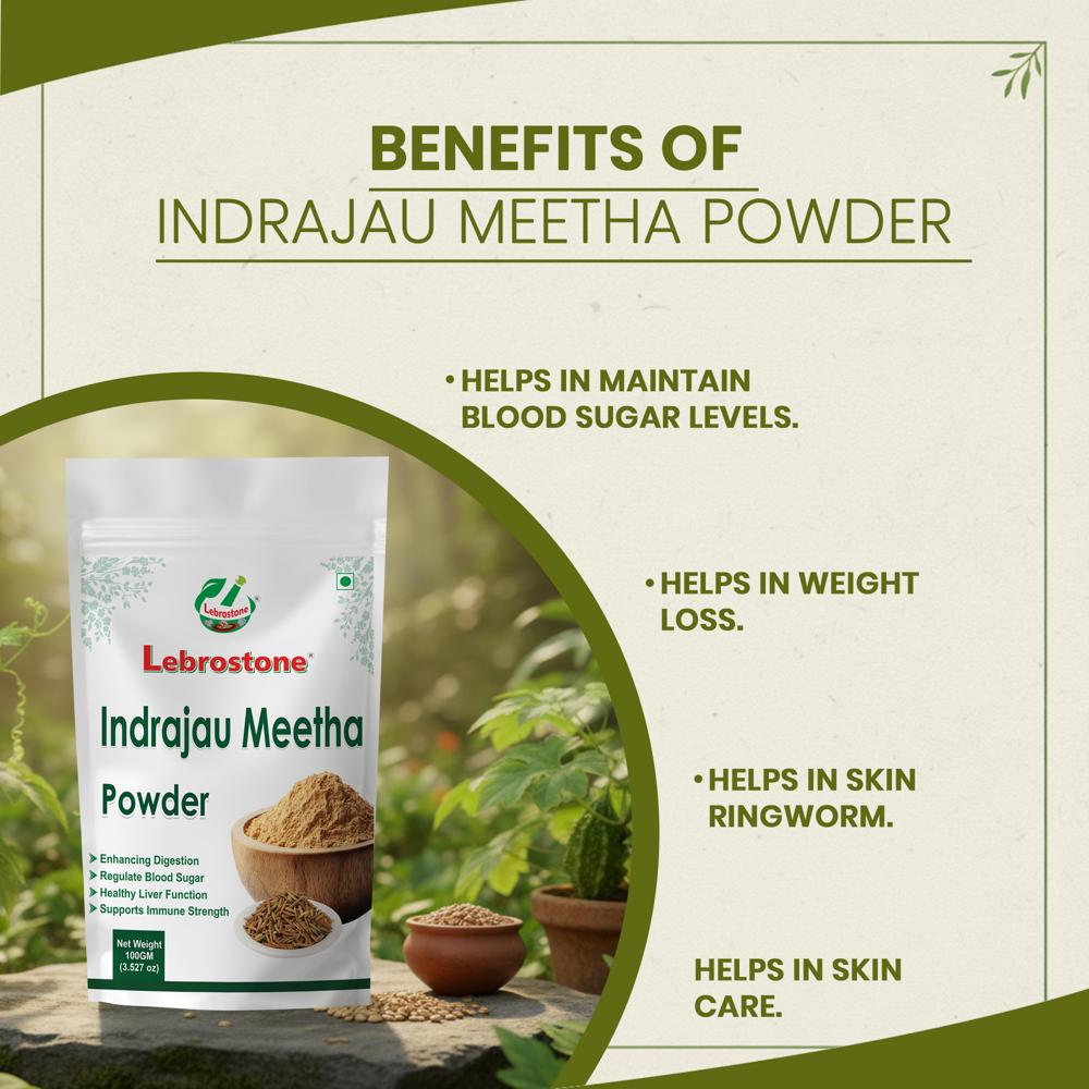 Lebrostone Indrajau Meetha Powder | Blood Sugar Support, Weight Management & Skin Care|100g