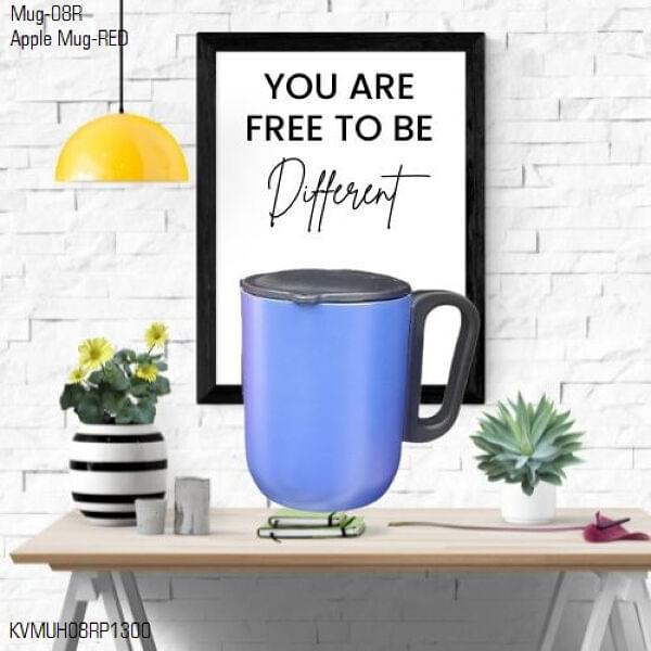 Double-Walled Vacuum Insulated Steel Coffee Mug with handle (SS-323)