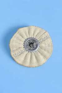 8 Inch Cotton Air Fillow Buffing Wheel - Pure Cotton, 8 Inch, White | Ventilated, Multi-layered, Metallic Insert, Tapered Edge