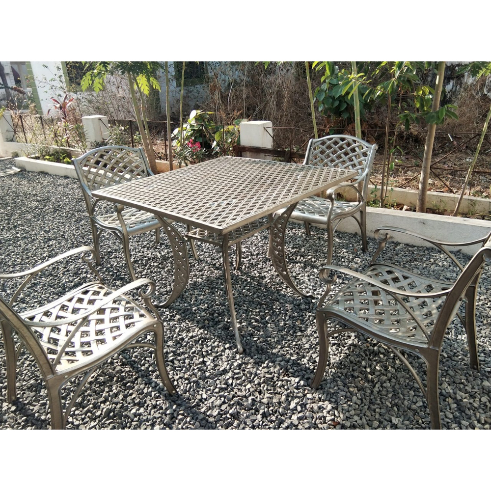 Grey Cast Aluminum Outdoor Patio Dining Set