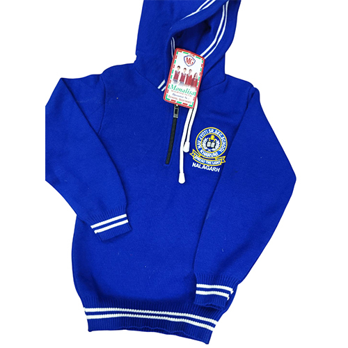Blue Color School Hoodie With Cap