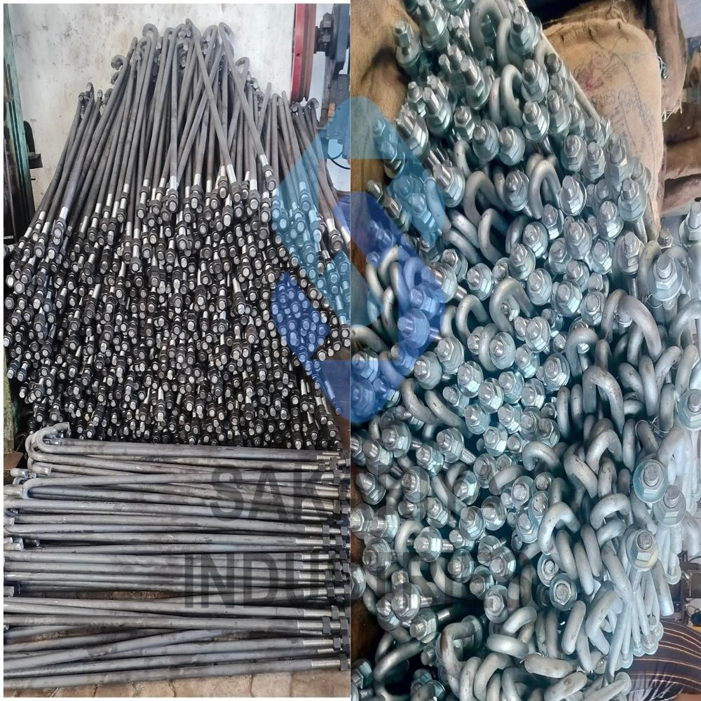 Plate Type Foundation Bolt - Color: Black