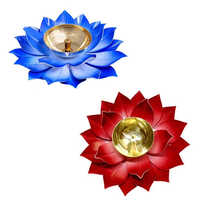 Brass Flower T Light Holder - Color: Golden