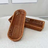 Pvc Assorted Basket Wire Oval Cutlery - Pvc-coated Steel Wire, Medium 25x18cm, Assorted Colors, Double Handles