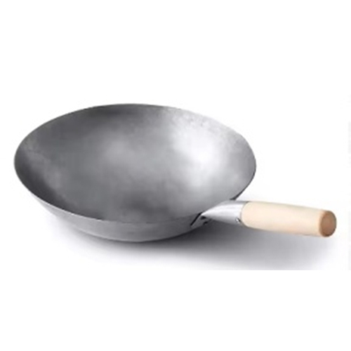 WOK PAN WOOD HANDLE RIVET 34CM R-34