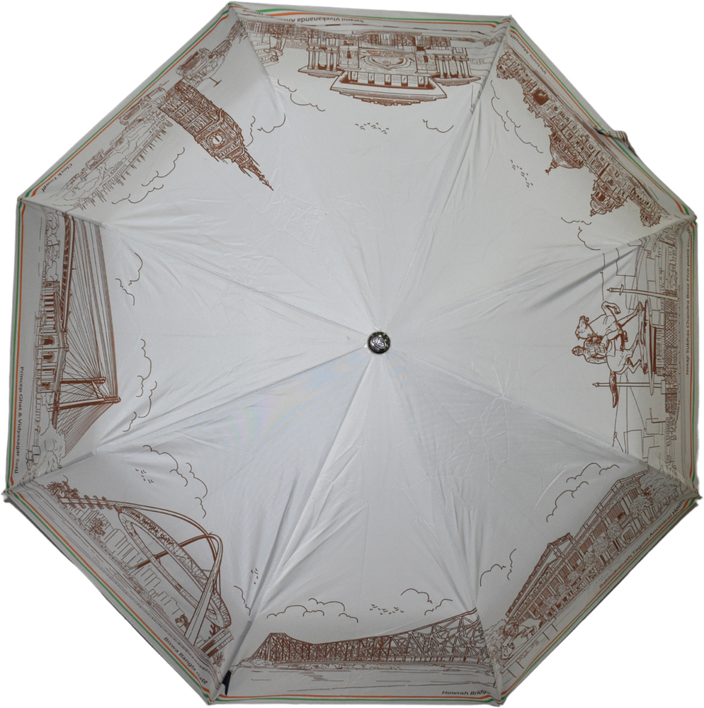 3 Fold Kolkata Print Umbrella - Color: Multicolor (Kolkata Print)