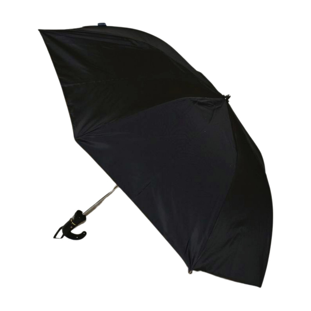 2 Fold 21 Inches Black Nylon Umbrella