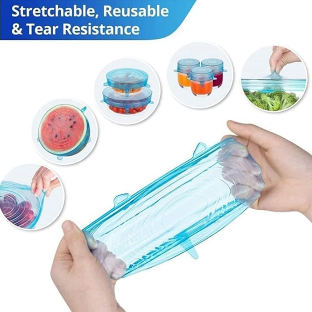 6pcs Silicone Lid Sets - Capacity: 20l X 30w Millimeters Milliliter (Ml)