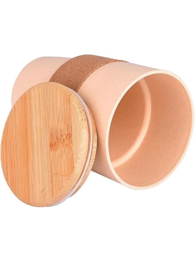 Eco-Friendly Wheat Straw Travel Mug with Cork Grip and Bamboo Lid