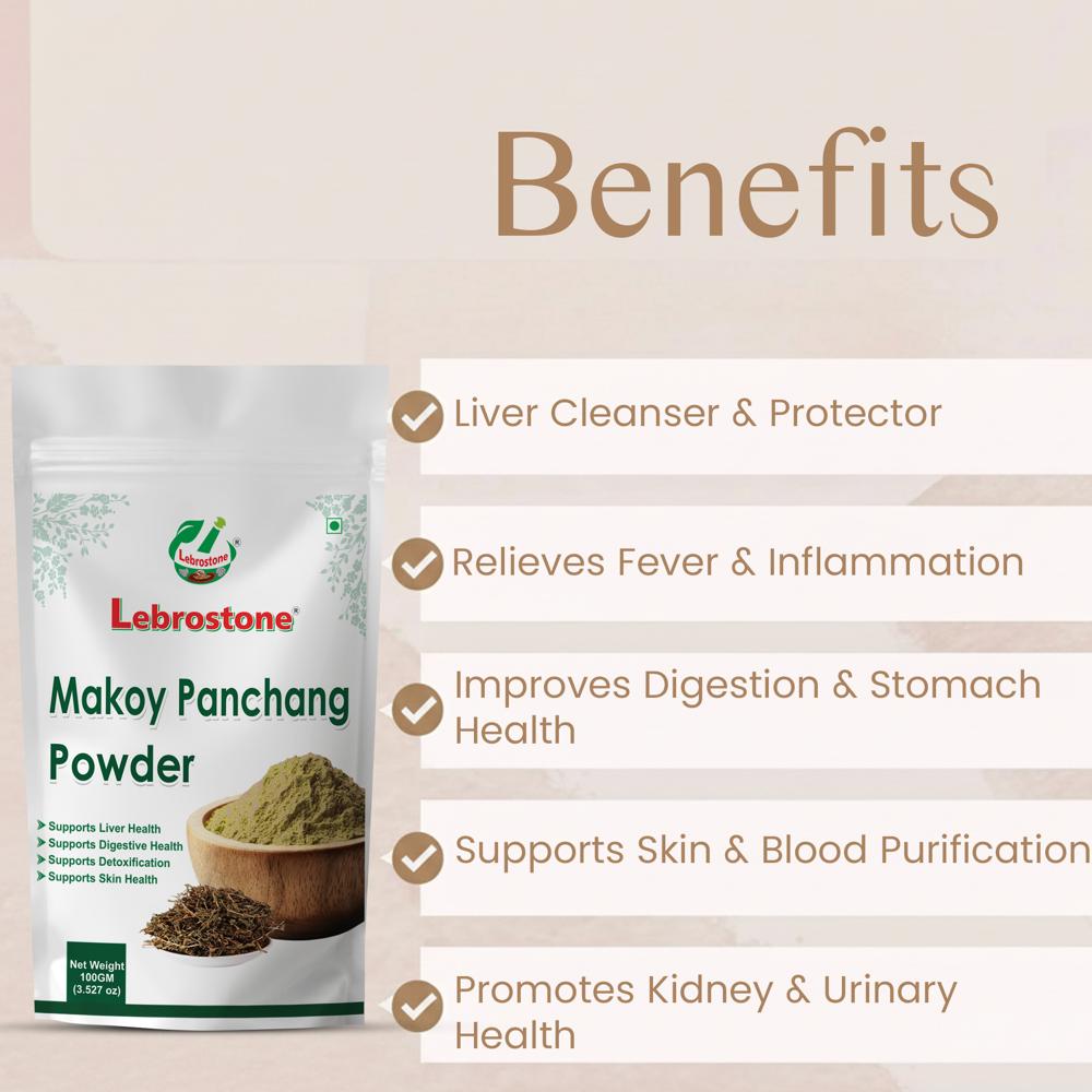 Lebrostone Makoy Panchang Powder Liver Cleanser, Digestive Aid, Kidney Support & Blood Purifier(100g)
