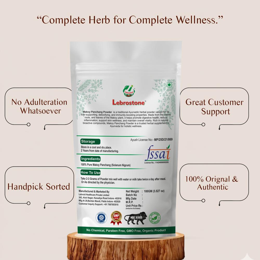 Lebrostone Makoy Panchang Powder Liver Cleanser, Digestive Aid, Kidney Support & Blood Purifier(100g)