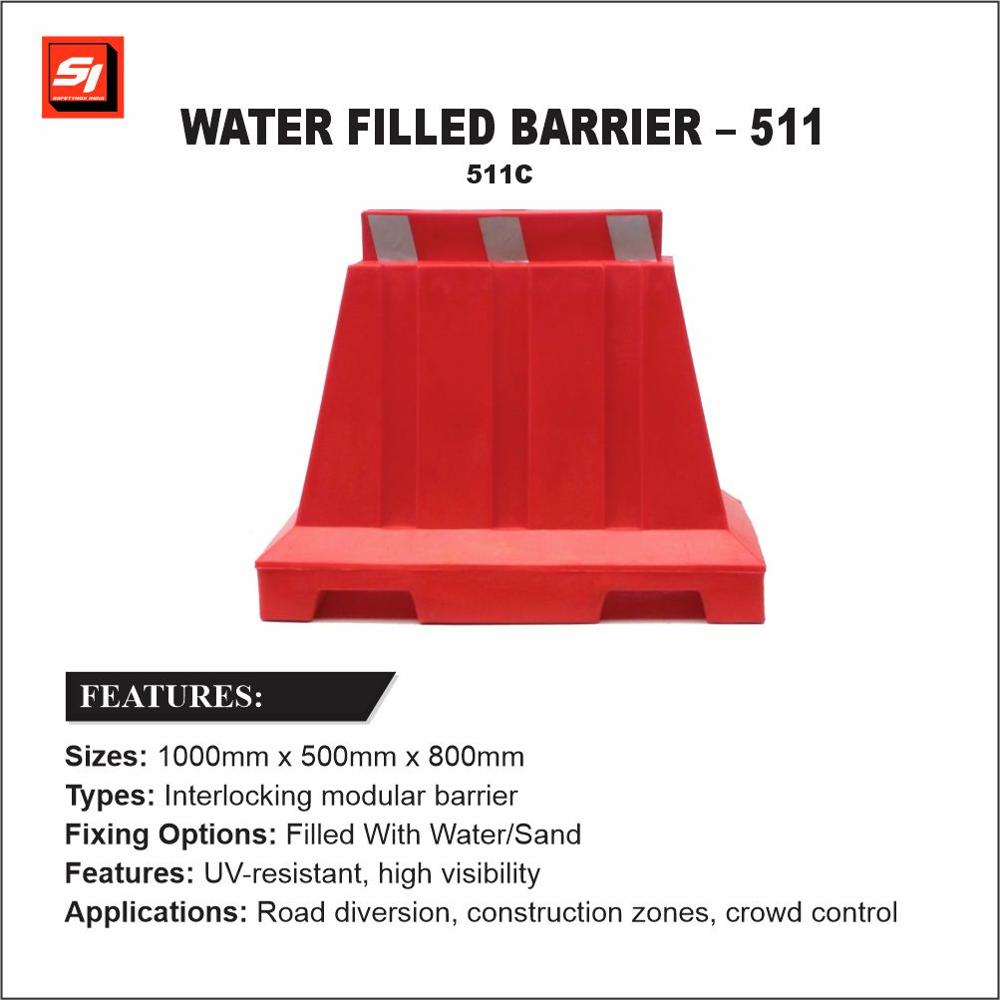 Water Filled Barrier - 511c - Color: Red
