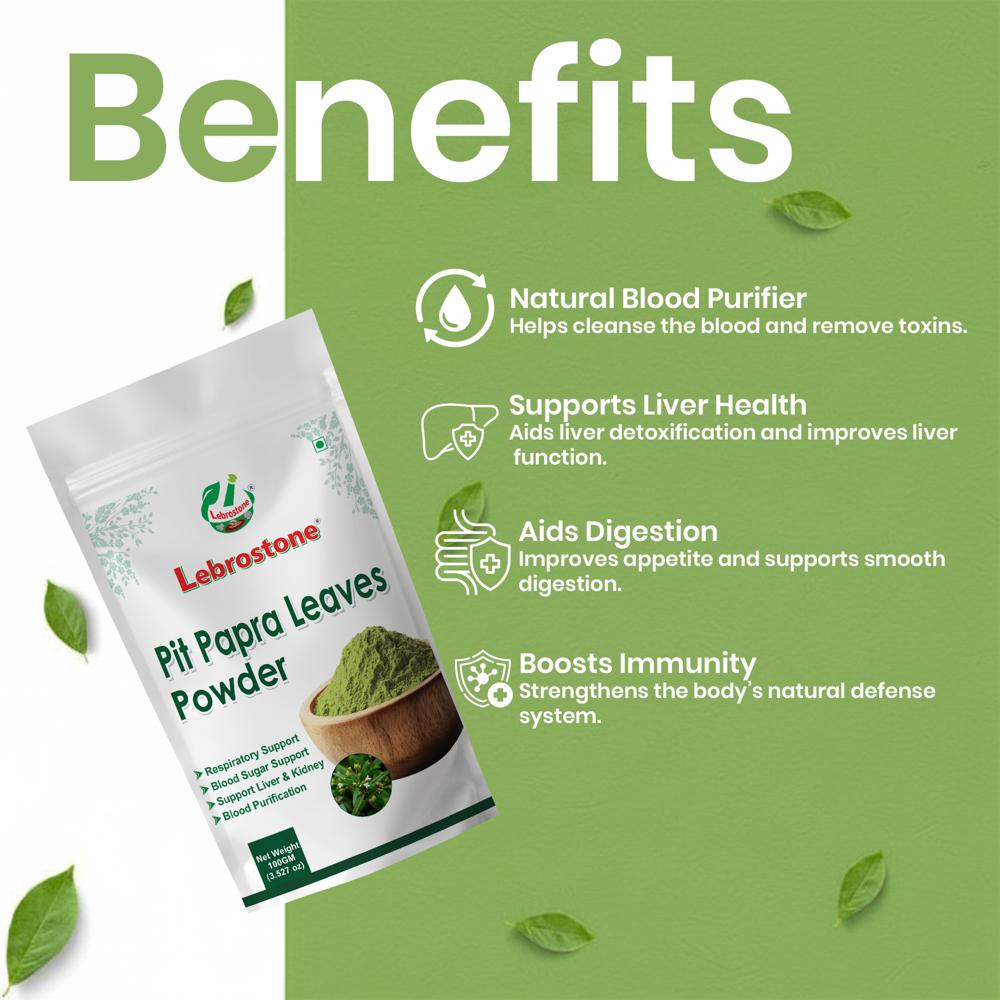 Lebrostone Pitpapra Leaves Powder  Natural Blood Purifier, Liver Support, Digestive & Immunity Booster(100g)