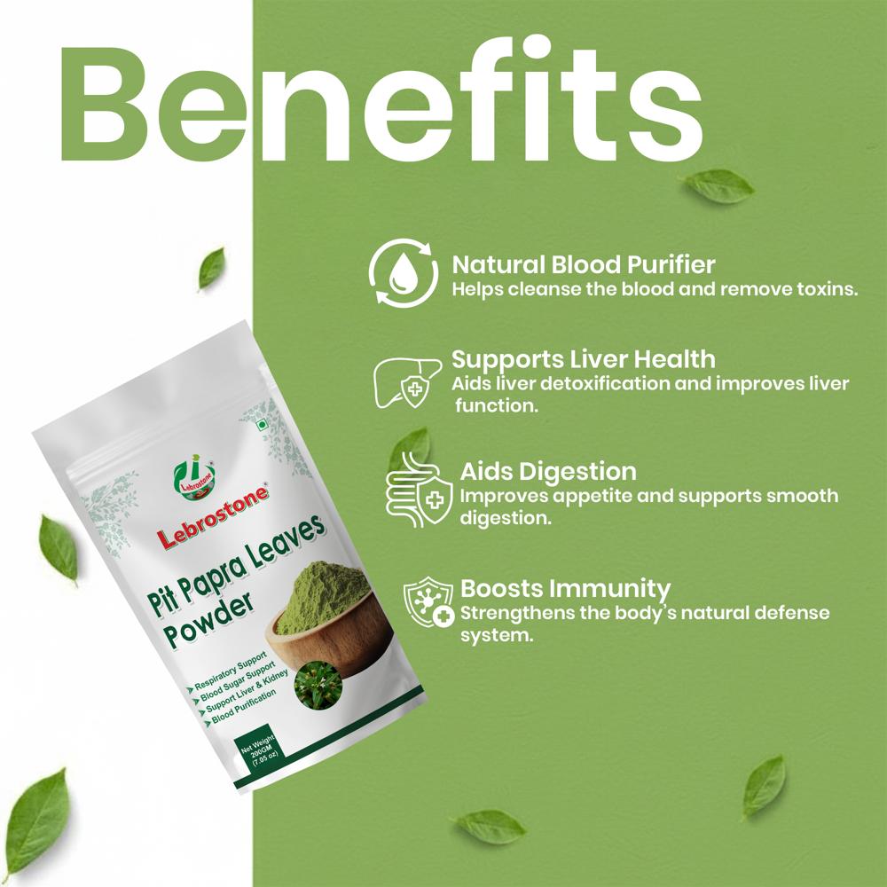 Lebrostone Pitpapra Leaves Powder  Natural Blood Purifier, Liver Support, Digestive & Immunity Booster(200g)