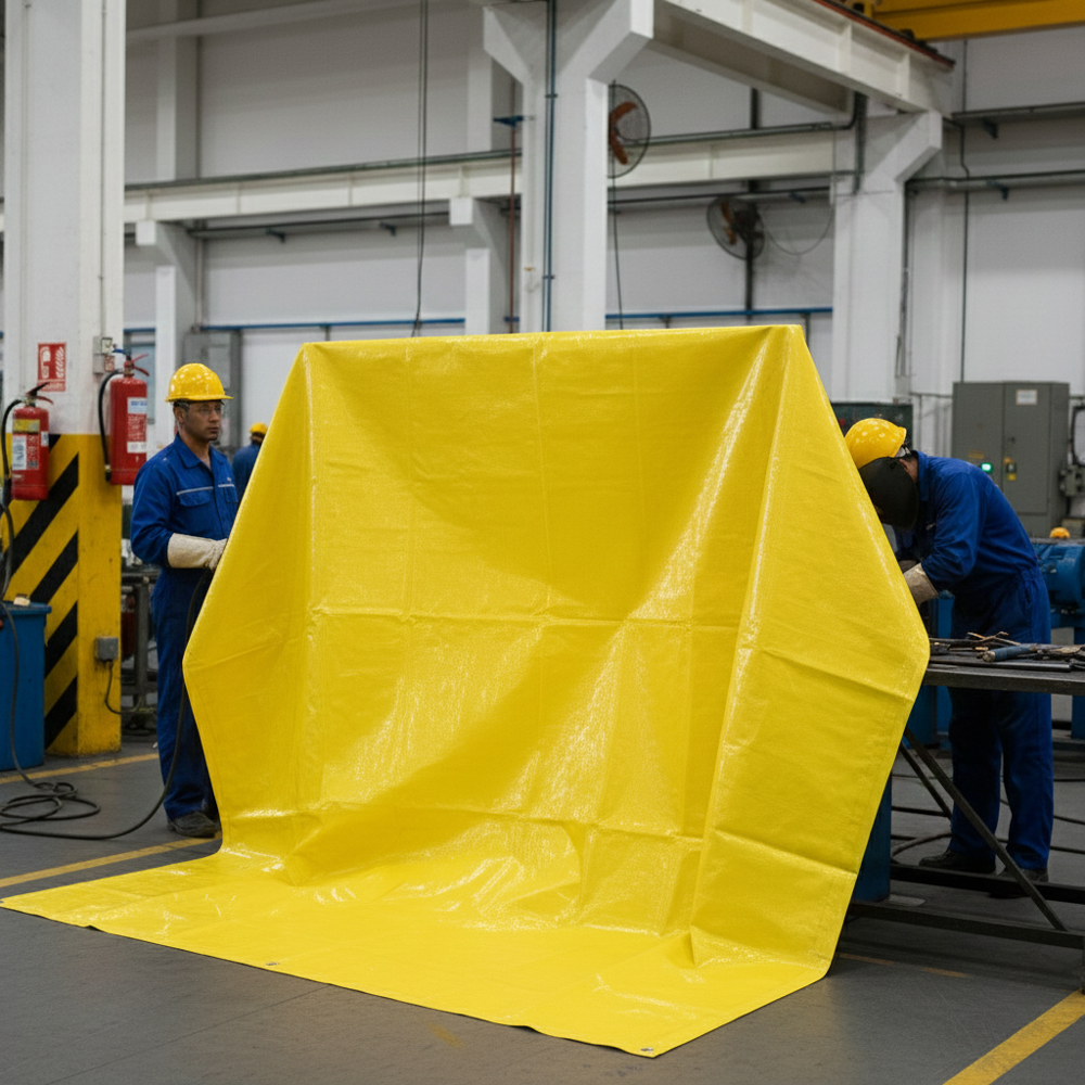 Fire Retardant - Application: Construction Sites  Industrial Warehouses  Power Plants & Factories  Welding & Hot Work Areas  Government & Defence Supply  Disaster Relief & Emergency Shelters