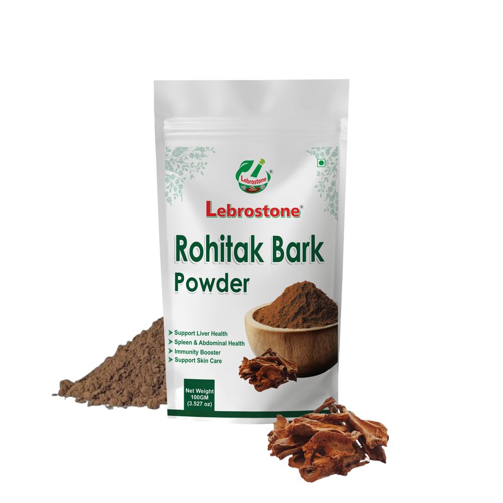 Lebrostone Rohitak Bark Powder Liver Health, Detox, Weight, Digestion, Skin & Immunity Support(100g)