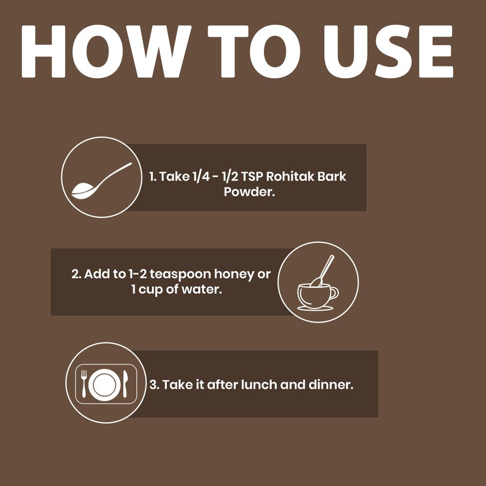 Lebrostone Rohitak Bark Powder Liver Health, Detox, Weight, Digestion, Skin & Immunity Support(100g)