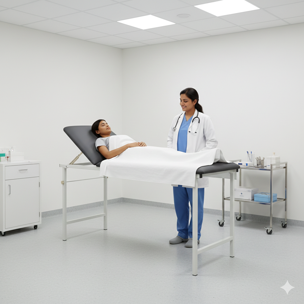 Mild Steel Examination Table And Bed