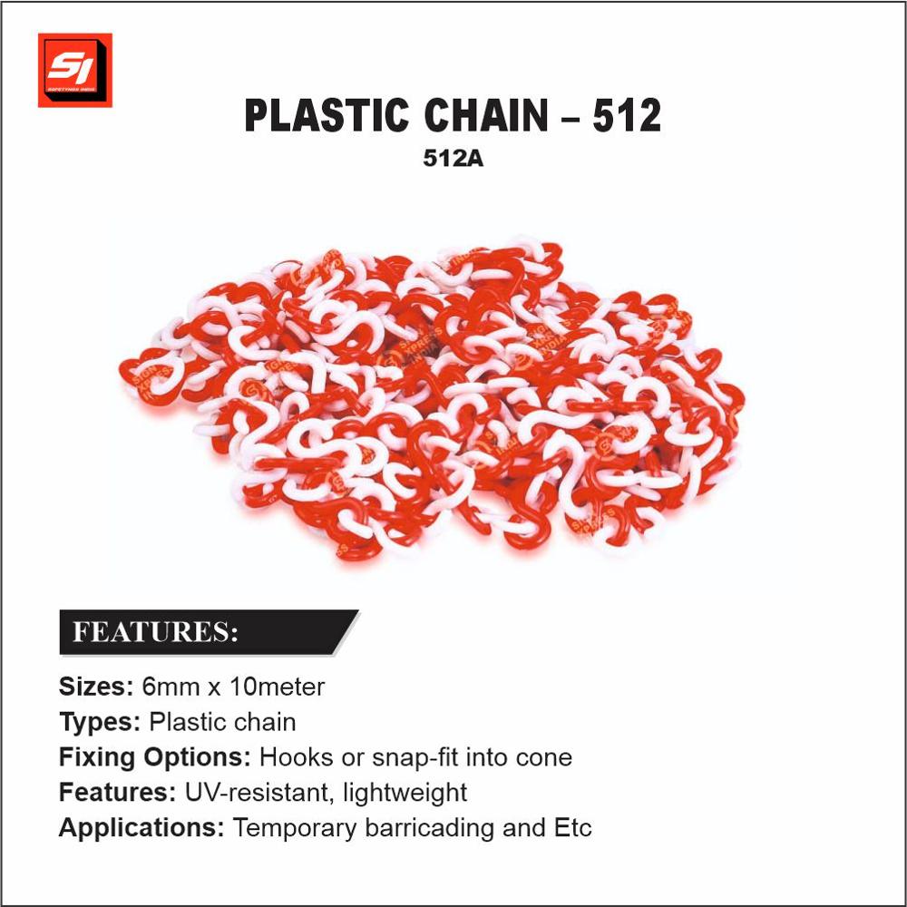 Traffic Cone Plastic Chain - 512a - Color: Red And White
