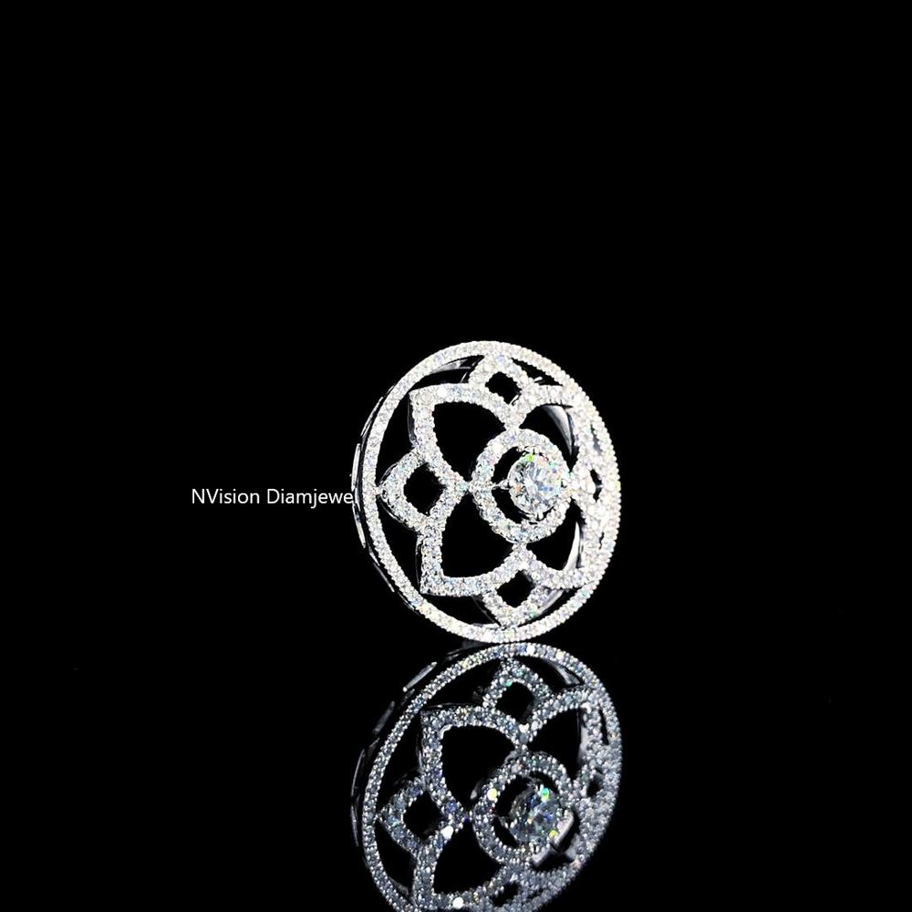 Natural Diamond Lotus Orra Unisex Pendant