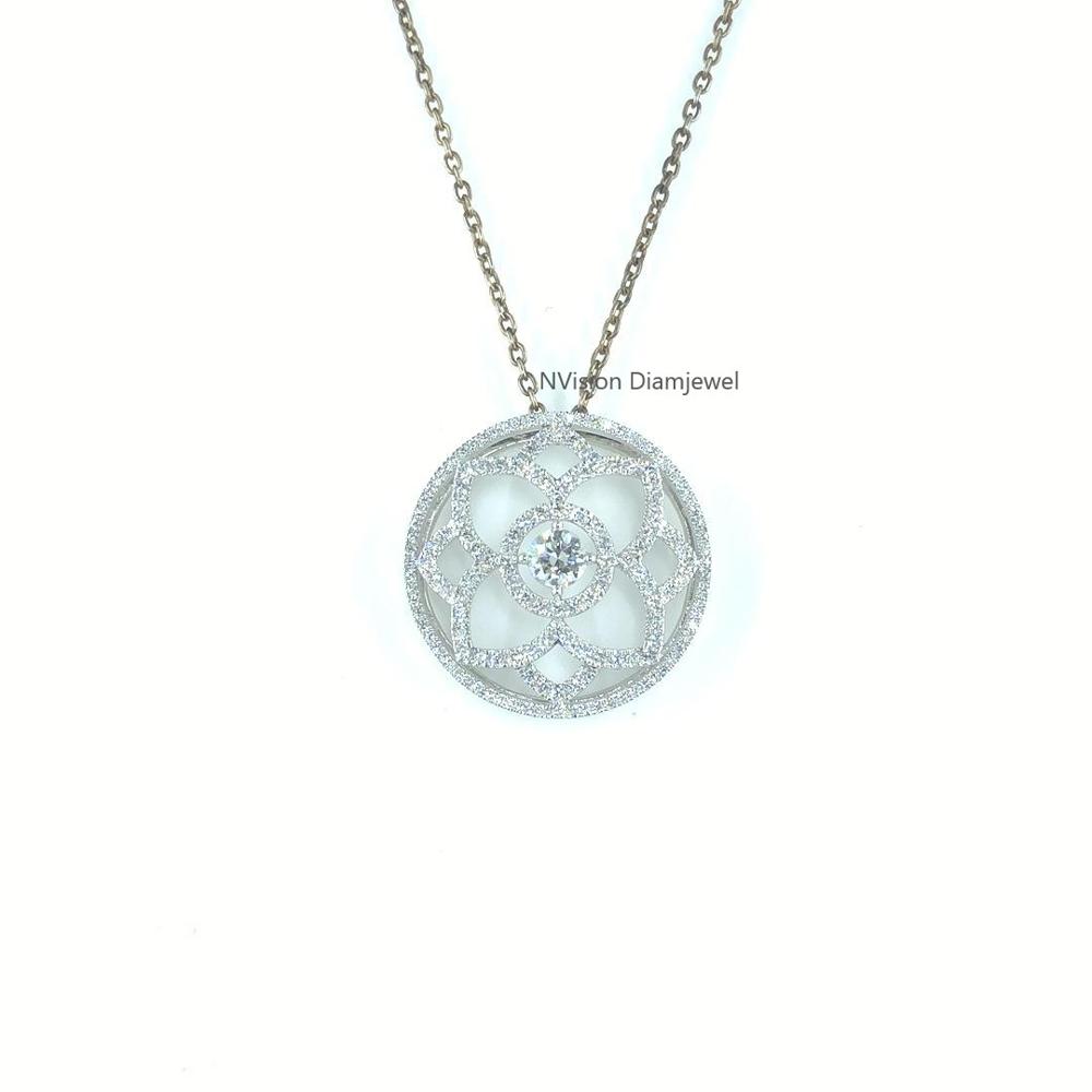 Natural Diamond Lotus Orra Unisex Pendant