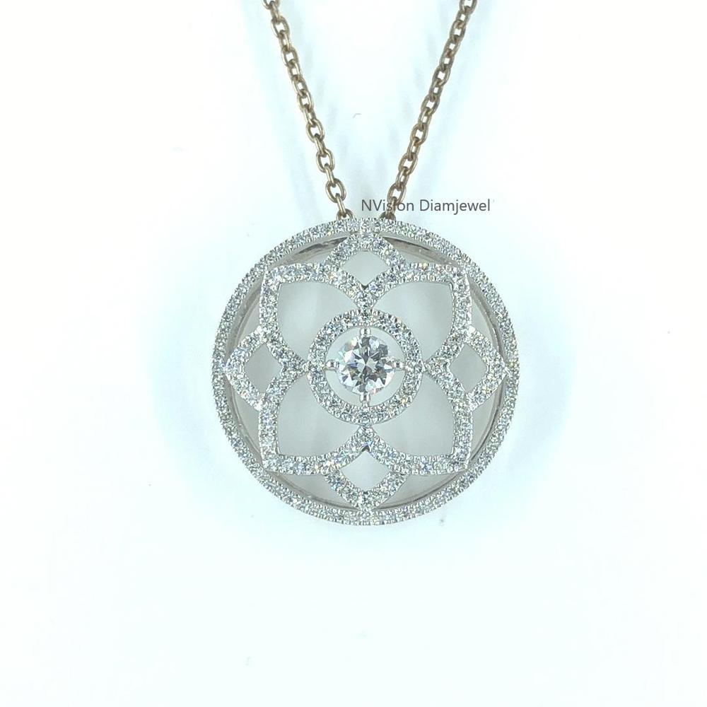 Natural Diamond Lotus Orra Unisex Pendant