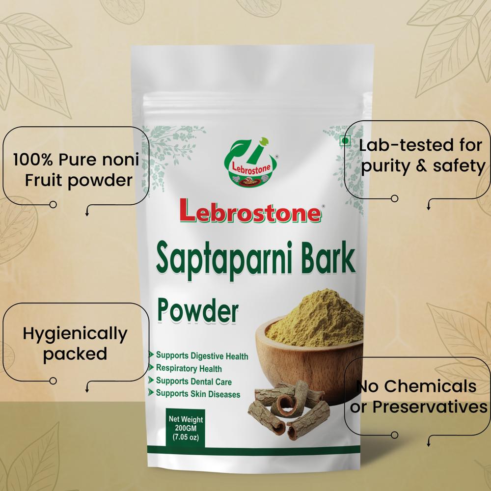 Lebrostone Saptaparni Bark Powder Fever & Malaria Relief, Immunity Booster, Respiratory, Digestive & Anti-inflammatory Support(200g)
