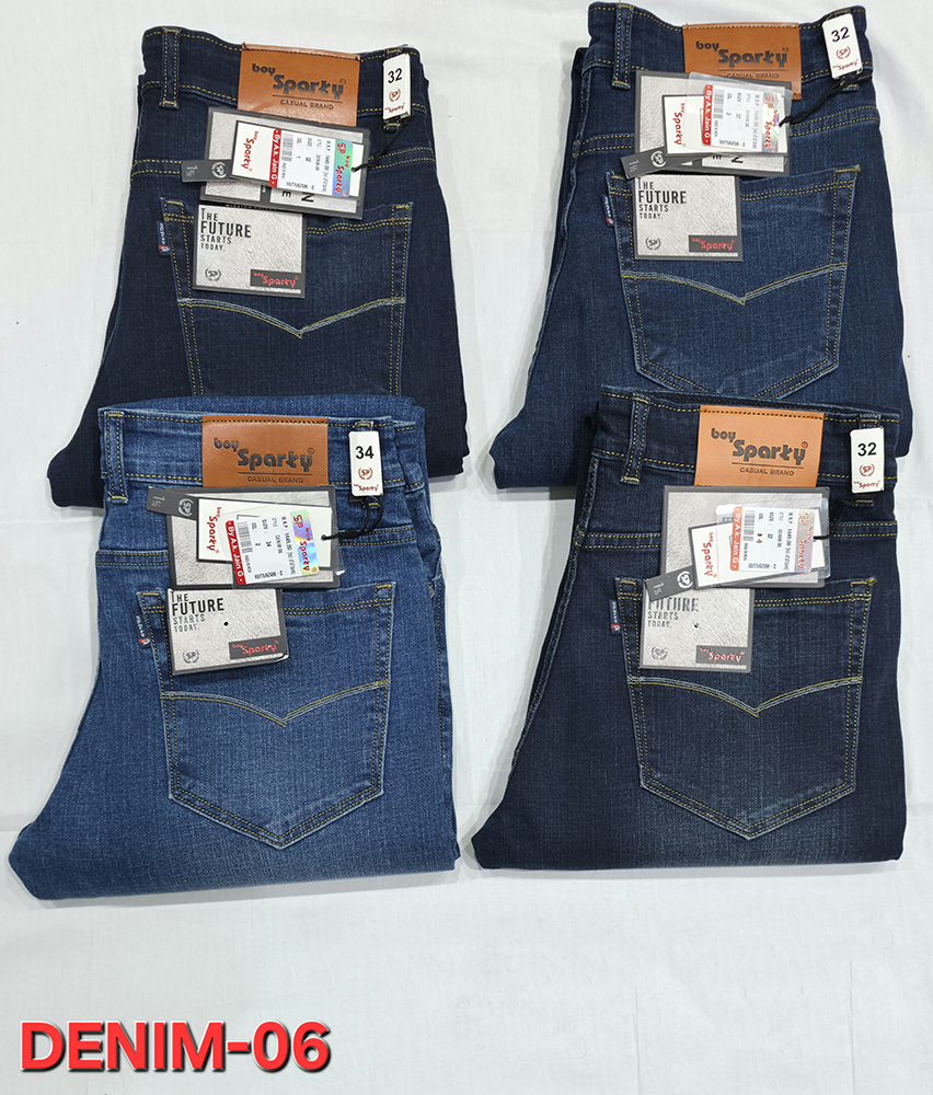 Mens Washed Denim Jeans