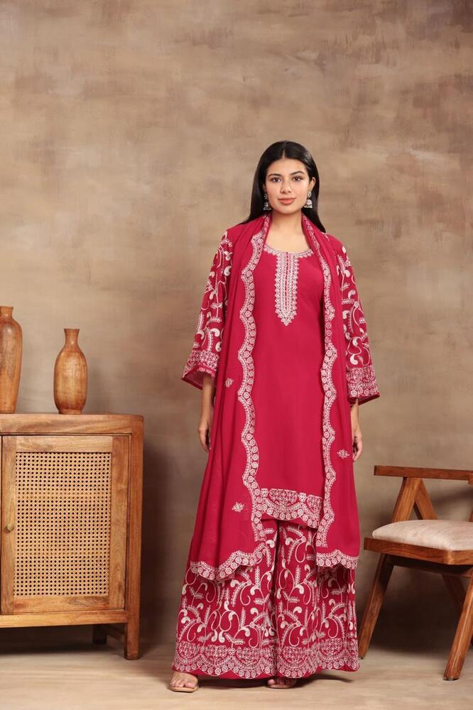 Georgette heavy embroidered set