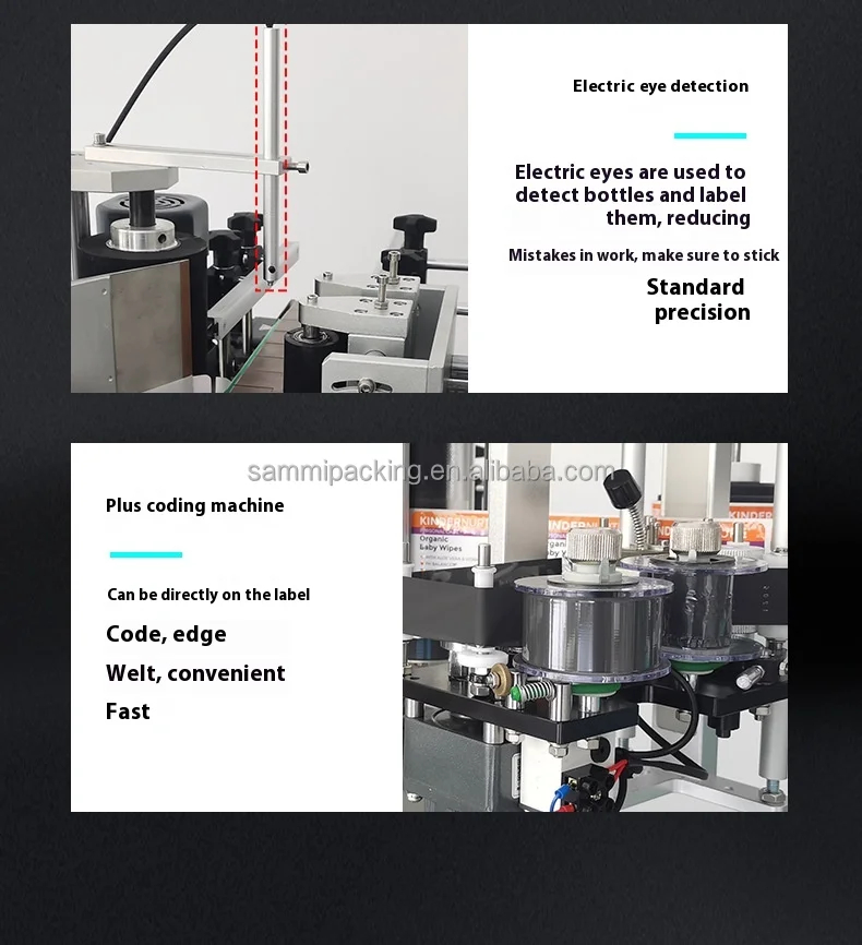 Automatic label applicator for round, flat, square bottles