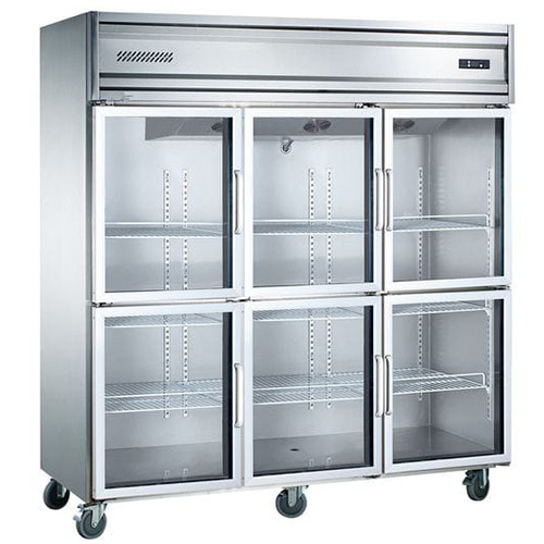 6 Glass Door Vertical Refrigerator