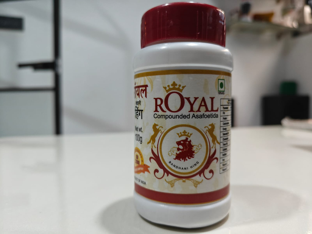 A1 Royal Compounded Asafoetida 100Gram - Asafoetida Resin Blend, Light Brown, Air Dried | Pungent Aromatic Flavor, Vegetarian Masala, 12 Months Shelf Life