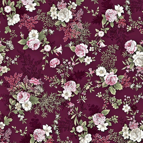 Rose Printed Cotton Satin Fabric Rose Printed Cotton Satin Fabric