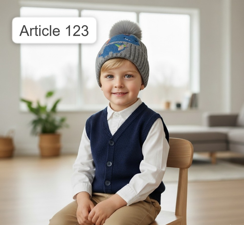 Kids Self Design Woolen Beanie Cap