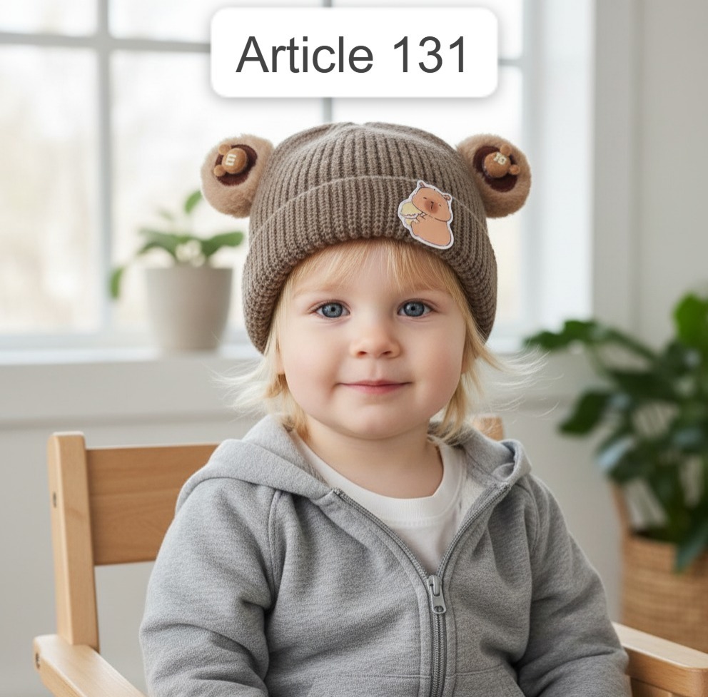 Warm Ear Protection Knitted Cute Pompom Baby Hat