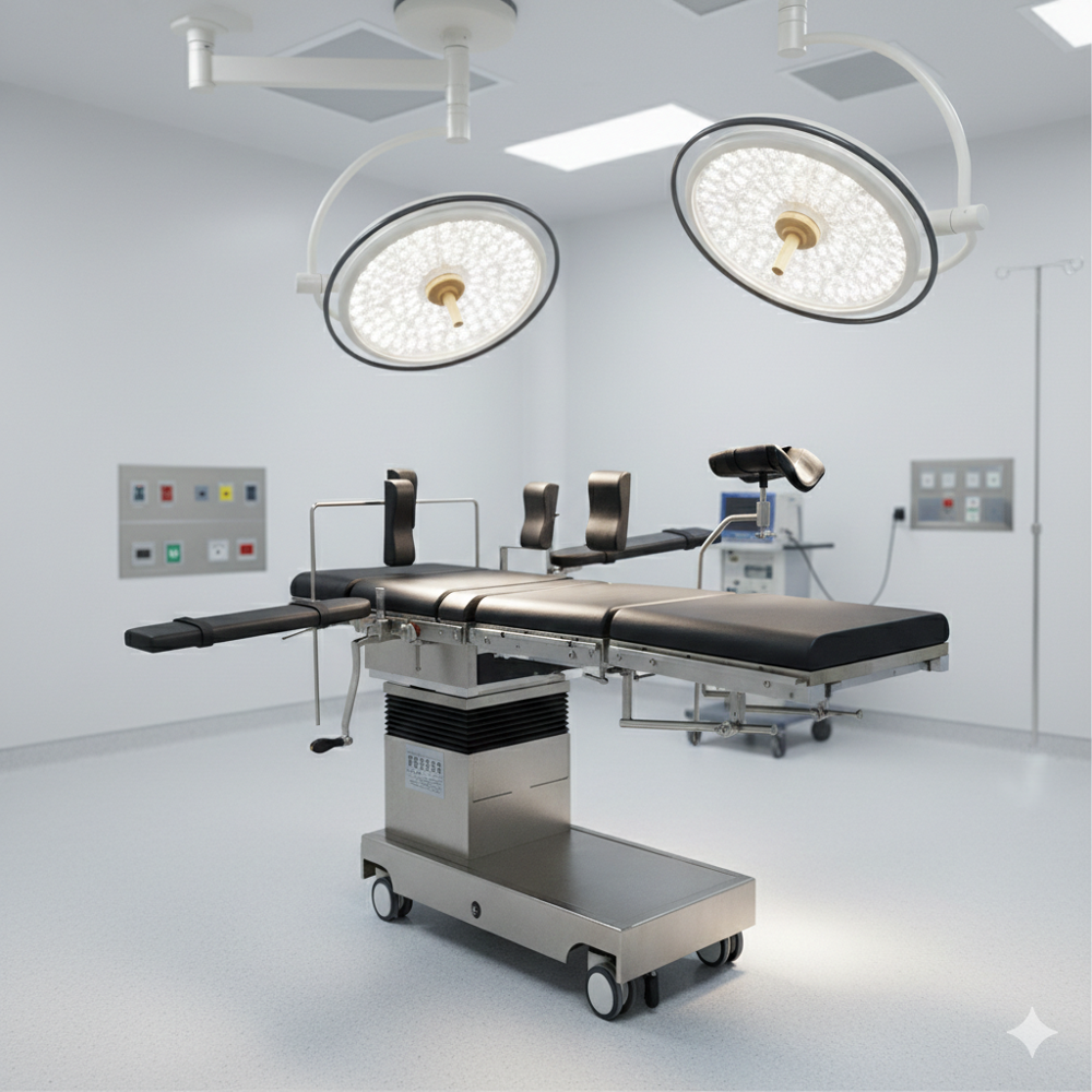 Hydraulic Ot Table - Fabric, Foam, Iron, Plastic, Stainless Steel | Dimensions 1910x522x750-1000mm, Adjustable Height, Durable, Eco-friendly, Foldable