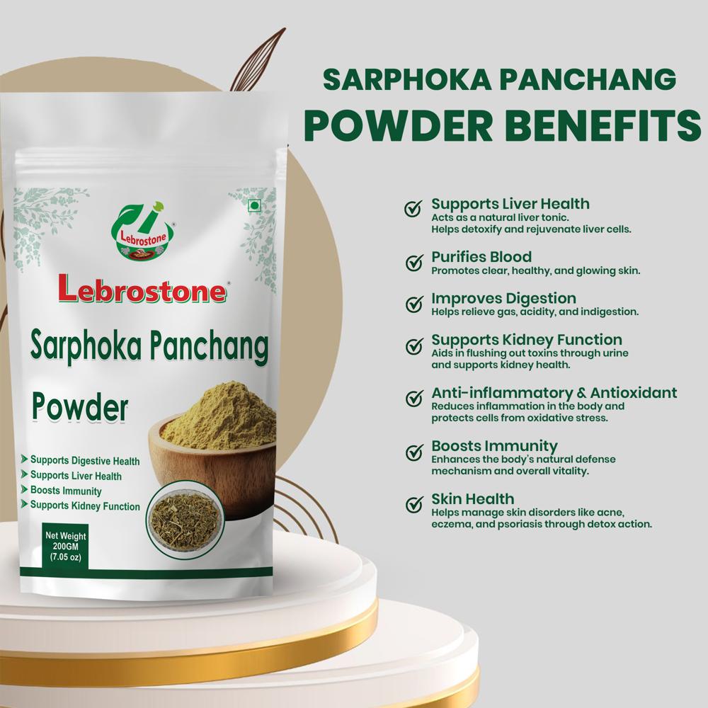 Lebrostone Sarphoka Panchang Powder Supports Liver Health, Purifies Blood, Improves Digestion & Boosts Immunity(200g)