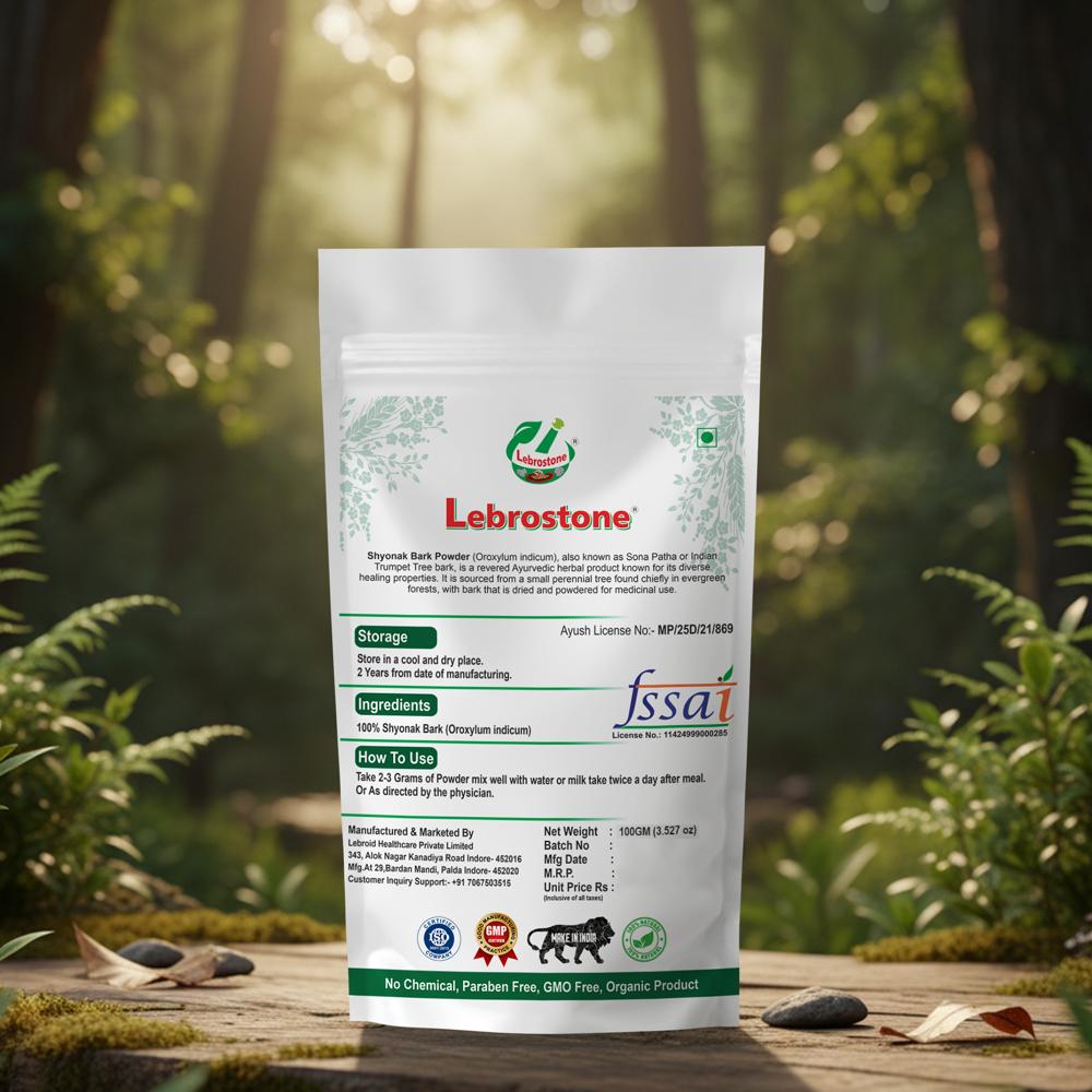 Lebrostone Shyonak Bark Powder Anti Inflammatory, Respiratory & Digestive Health Herbal Supplement(100g)