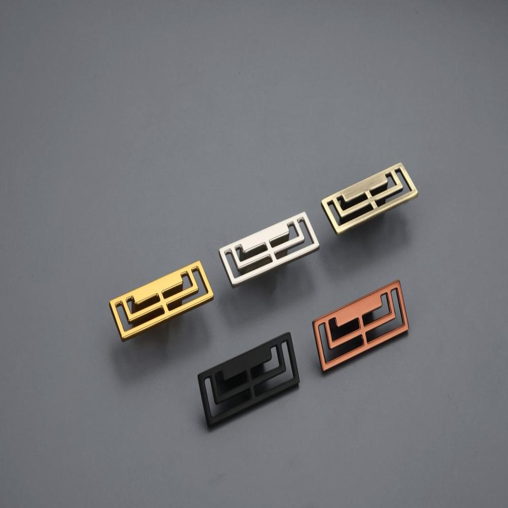 Door Knob - Color: Rose Gold Matt Black Zinc Alloy Solid Brass